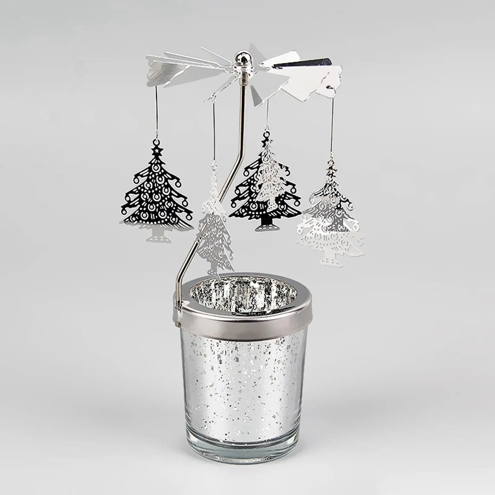 Spinning Candle Tray Metal Rotating Holder Carousel Tea Light Centerpiece for Home Wedding Xmas Decor