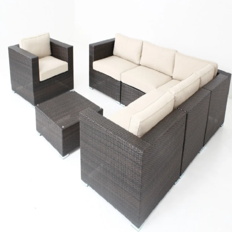 

Outdoor new 7 Pieces 8seater Patio Sectional Garden Rattan /Wicker Set