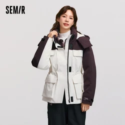 Semir Down Jacket Women Three-Resistant Winter 2024 New Goose Down Clothing Warm Windproof Outerwear Jacket