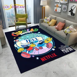 3D Cuphead Mugman Game Gamer HD tappeto tappeto per la casa soggiorno camera da letto divano zerbino Decor, bambini Area giochi tappeto tappetino antiscivolo