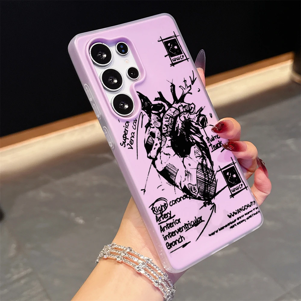 Für Samsung Galaxy S21 S26 S25 S24 S23 S22 Ultra Plus FE Hülle Herz-Graffiti INS Cover Für A37 A36 A54 A55 A56 Staubdichte Hülle – Detail 9
