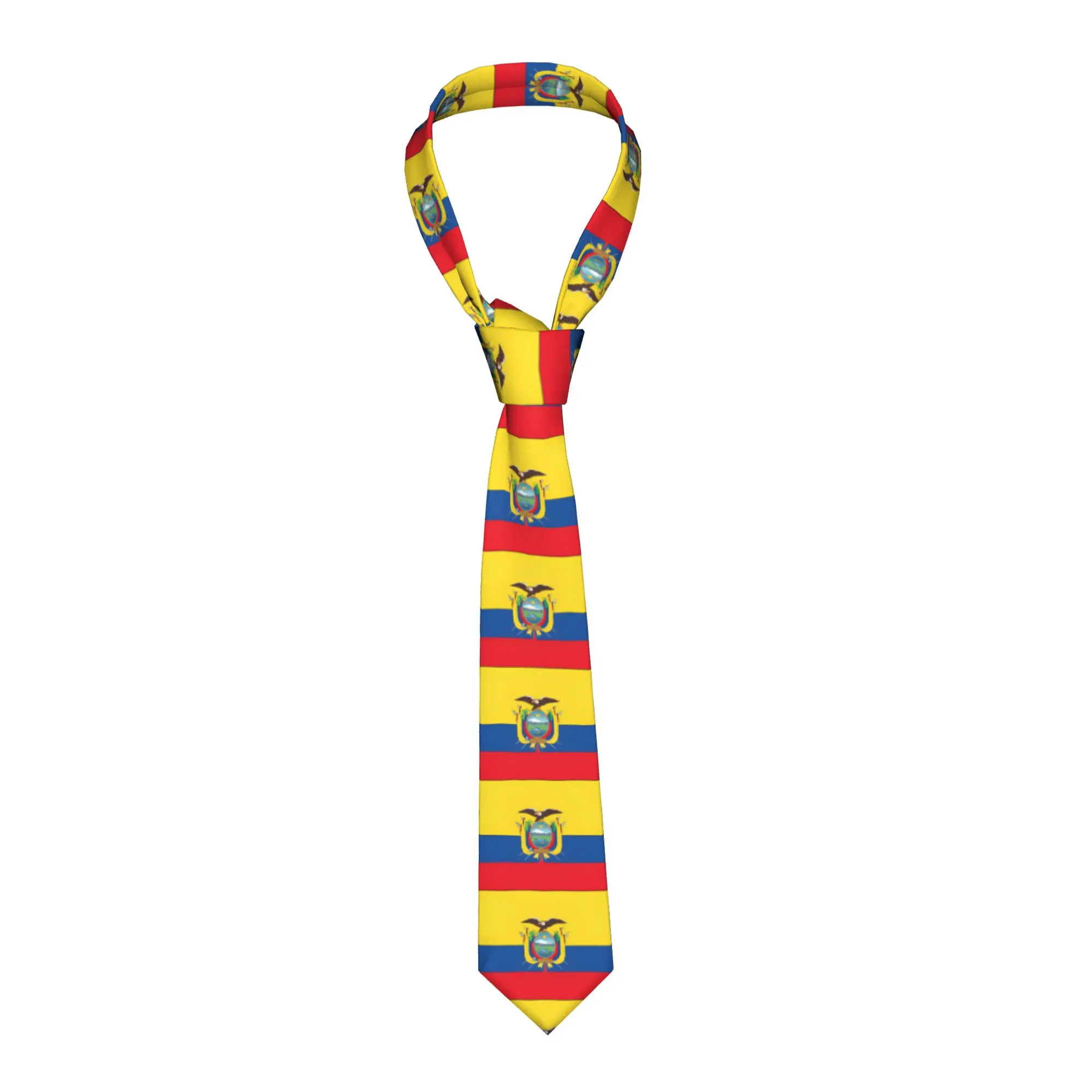 Ecuador National Flag Tie  Wedding Party Neck Ties Classic Casual Neck Tie For Adult Custom Collar Tie Necktie Gift