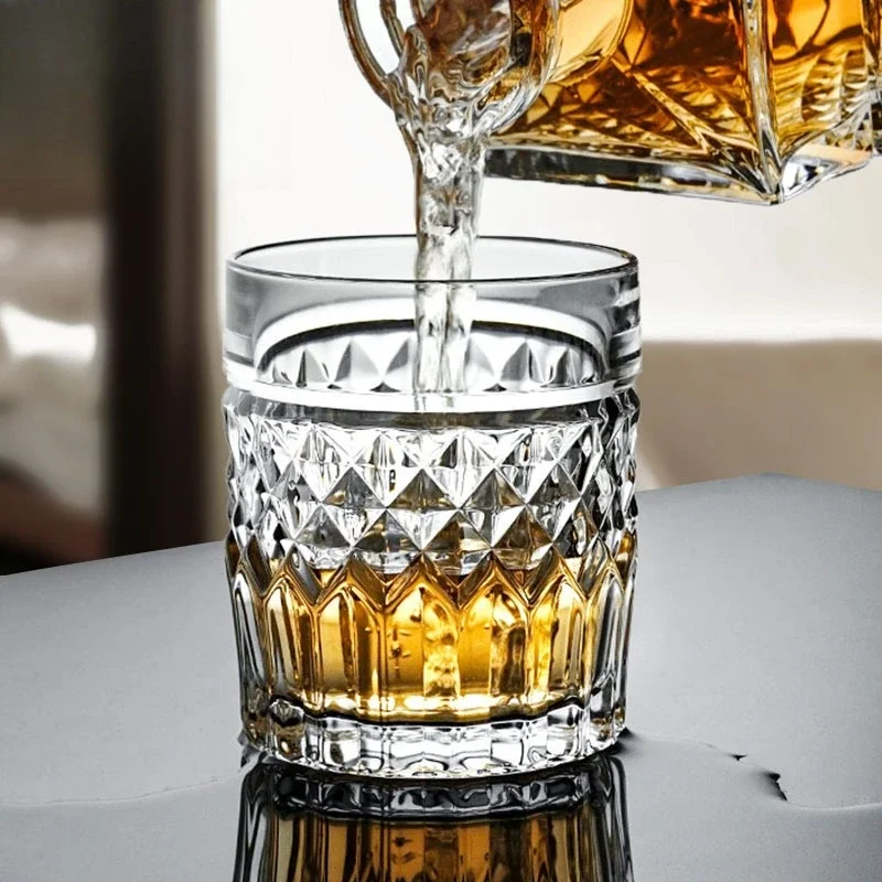 Whiskey crystal glass European spirits foreign wine cup retro home high-end