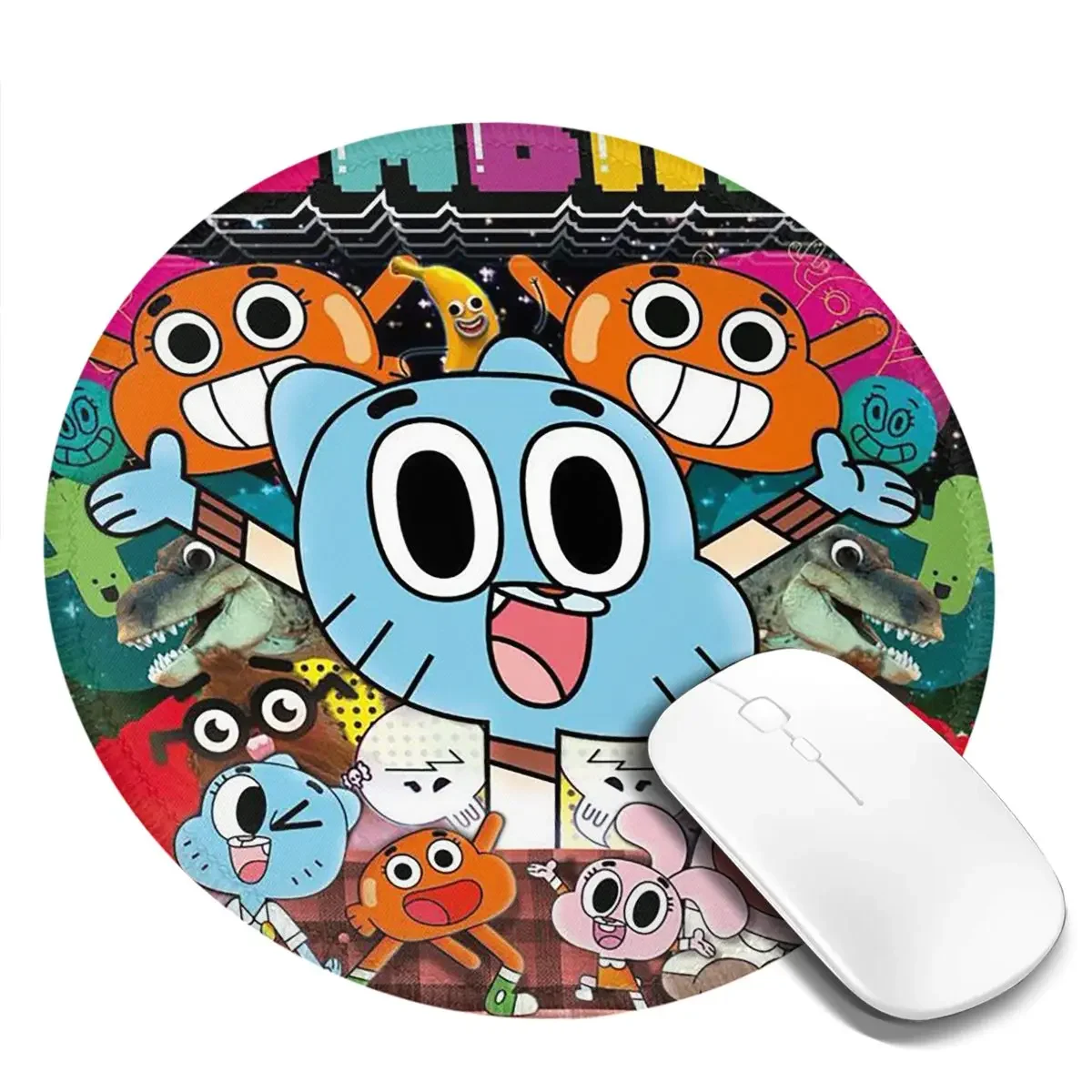 The Amazing World Of Gumball Cartoon Round Mouse Pad Computer Keyboard Mouse Mat Gaming PCDesk Mat Office Accessories Table Mats