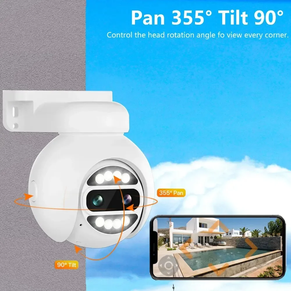 Imagem -05 - Câmera ip Ptz sem Fio ao ar Livre 8x Ptz Zoom Câmera de Vigilância de Vídeo Cctv Poe Home Security Pan Tilt Slot para Cartão sd xm 4k 4mp