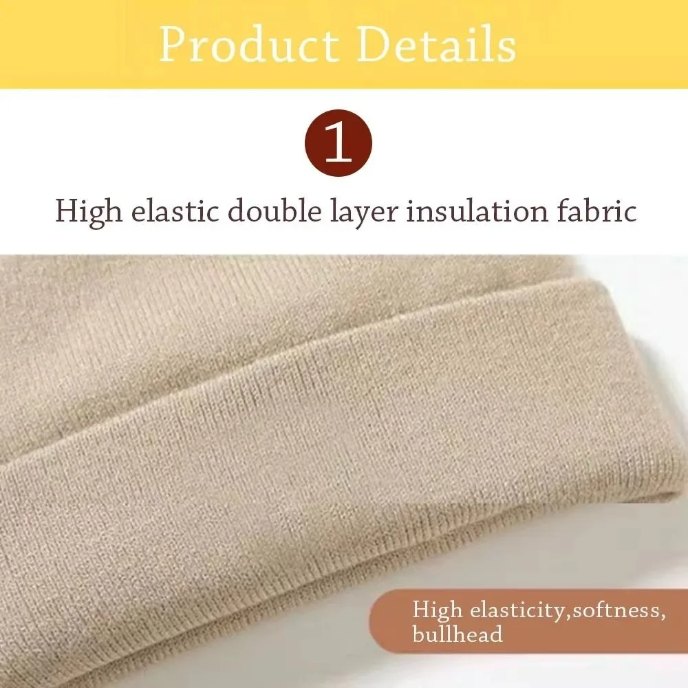 Cute Cotton Wool Knitted Bonnet Pompom Beanie Winter Hat Solid Color 2-piece Set Baby Hat