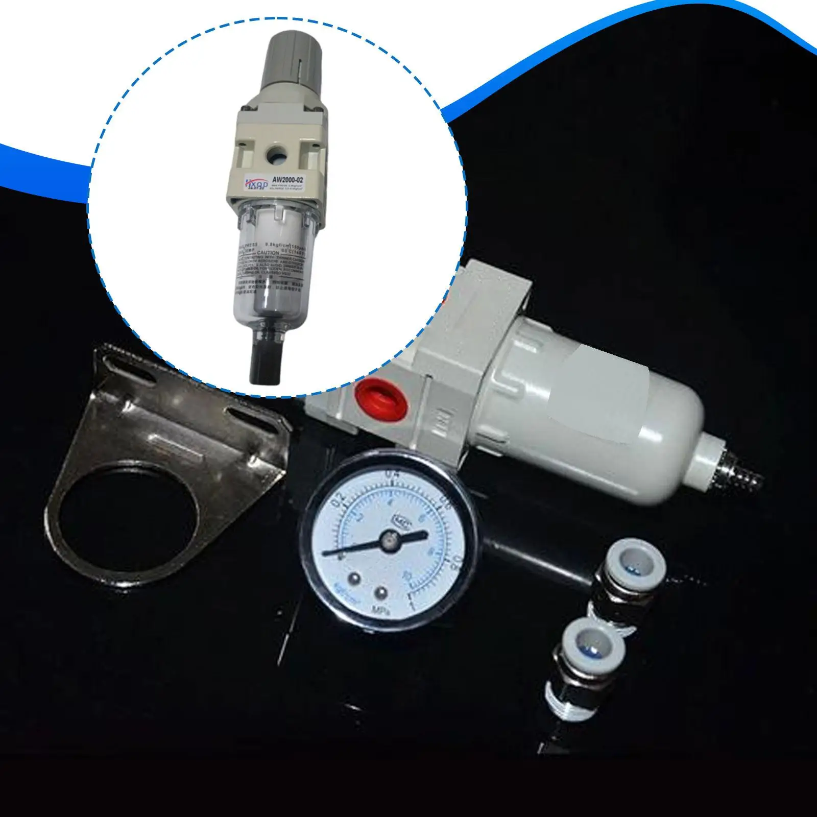 Air Filter Regulator Oil Water Separator High Division Efficiency Pressure Gauge for Air Compressor Tools