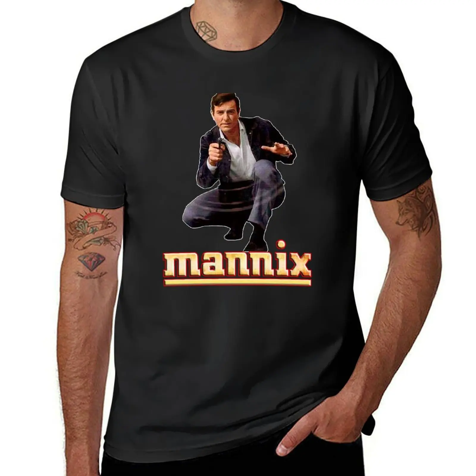 Mannix Retro Vintage 60s 70s Tribute T-Shirt Short sleeve tee oversized heavyweight t shirts for men