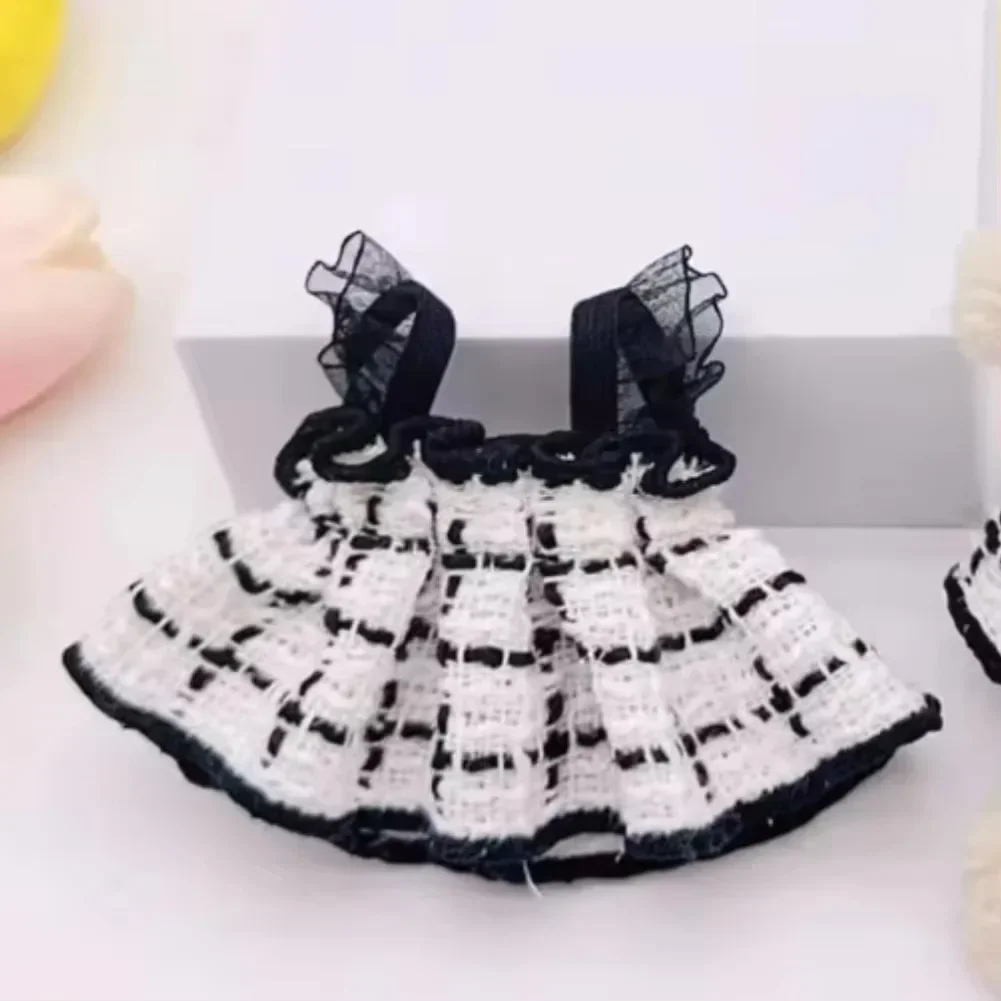 Mini ropa de muñeca de peluche, accesorios de atuendo para Corea, Kpop Exo Labubu V1 V2, falda con correa de ídolo, regalo de ropa