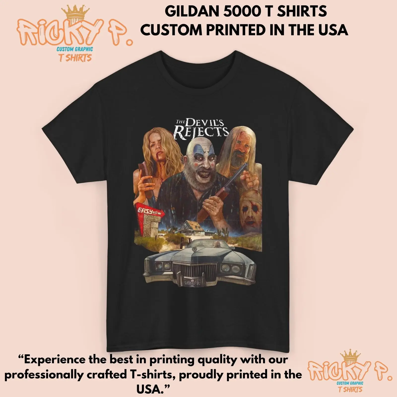 Devils Rejects Rob Zombie Horror T Shirt Unisex Heavy Cotton Tee