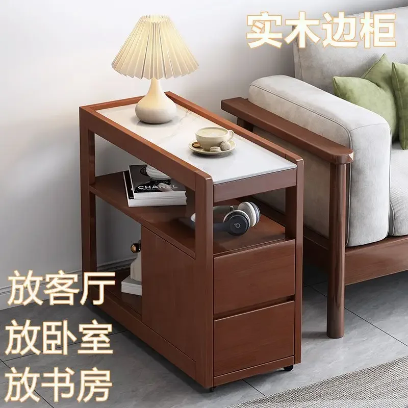 The sofa sideboard, the side sideboard, all solid wood, rock slab, living room, tea sideboard, storage cabinet, corner, extremel