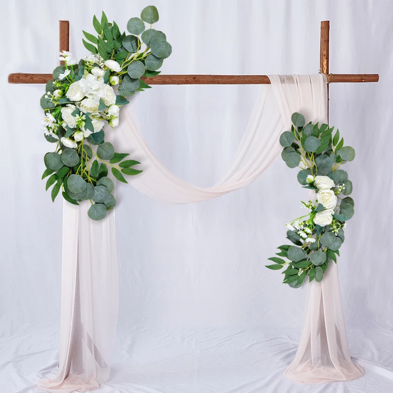 Artificial Arch Flower Welcome Flower Two piece Set Simulated Door Lintel Flower Wedding Decor Fake Flower natural eternal rose