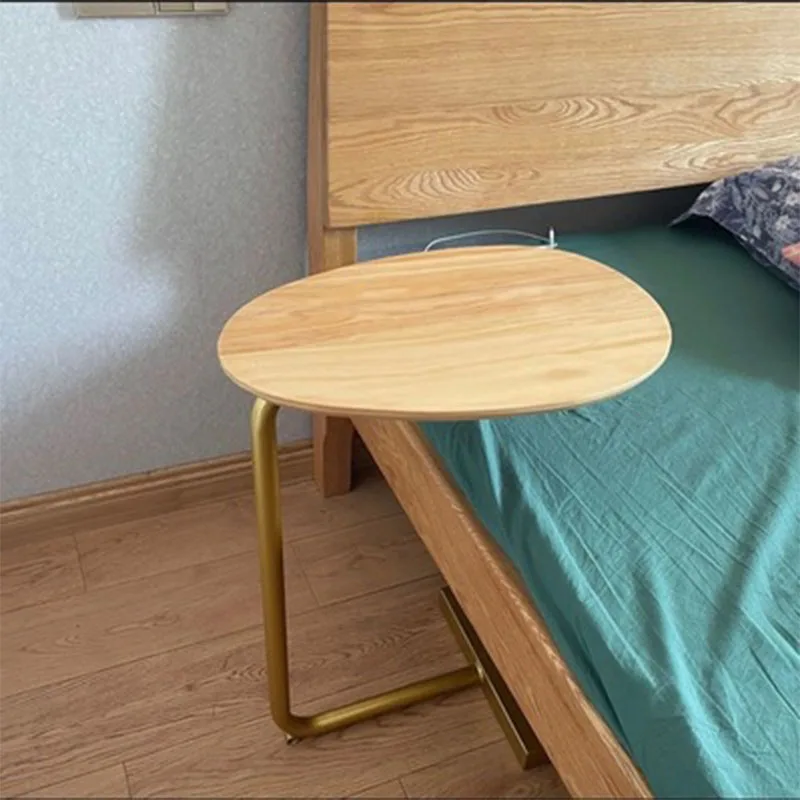 Mesa de centro pequeña de KDR-777, mesita de noche sencilla y moderna, de estilo nórdico, de hierro y madera maciza, mesa auxiliar, Mini Mesa de té