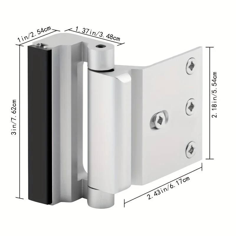 Security Door Reinforcement Locks, Childproof Door Reinforcement Lock with 3 Inch Stop Withstand 800 lbs for Door