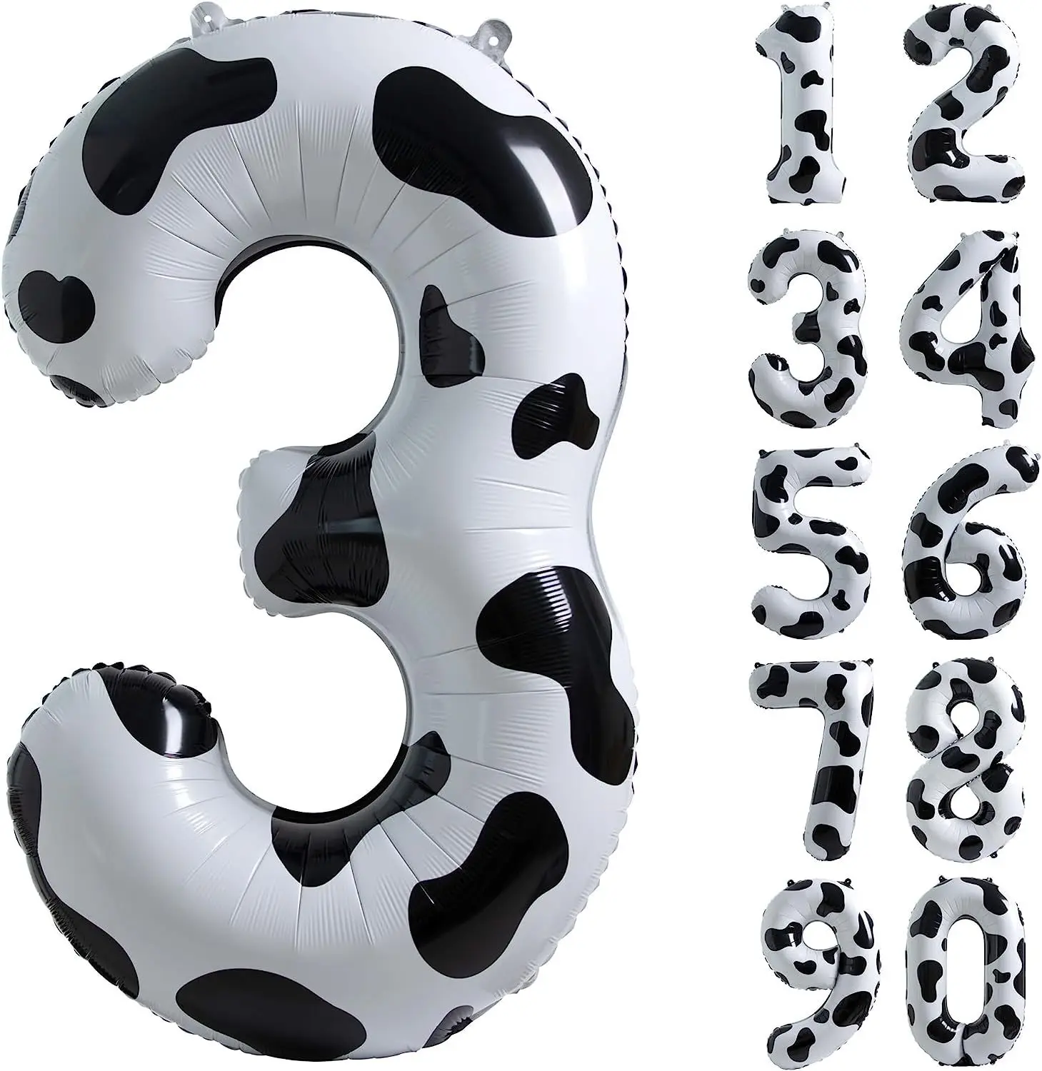 40 Inch Cow Print Number Balloons 1-9 Large Figure Helium Ballon Holy Cow Im One Birthday Cowgirl Theme Party Decor DIY Supplies