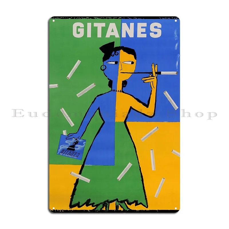 Gitanes cigarrillos placa de Metal sala de estar Bar pared Mural impresión impresa cartel de estaño cartel