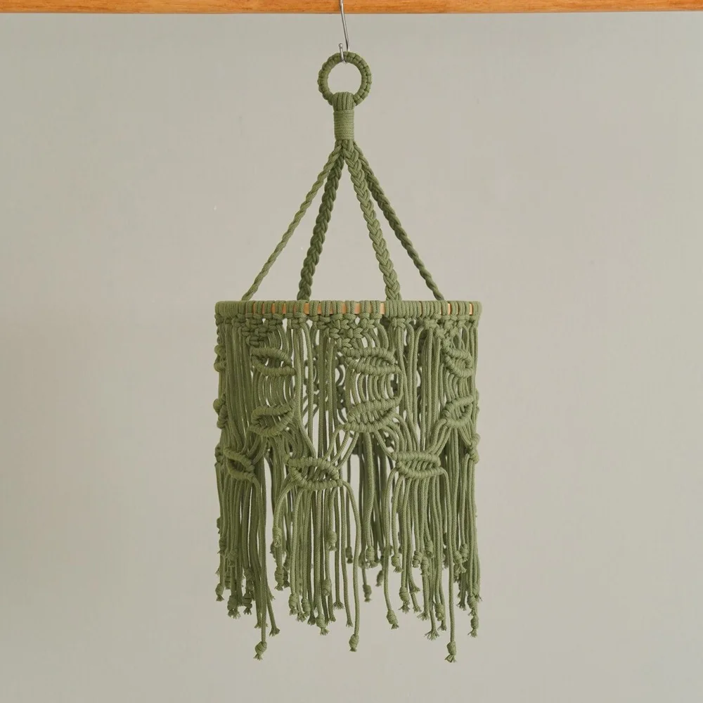 Home Decor Lampshades Tapestries Hand Woven Leaves Tassels Lampshades Lighting Fixtures Accessory