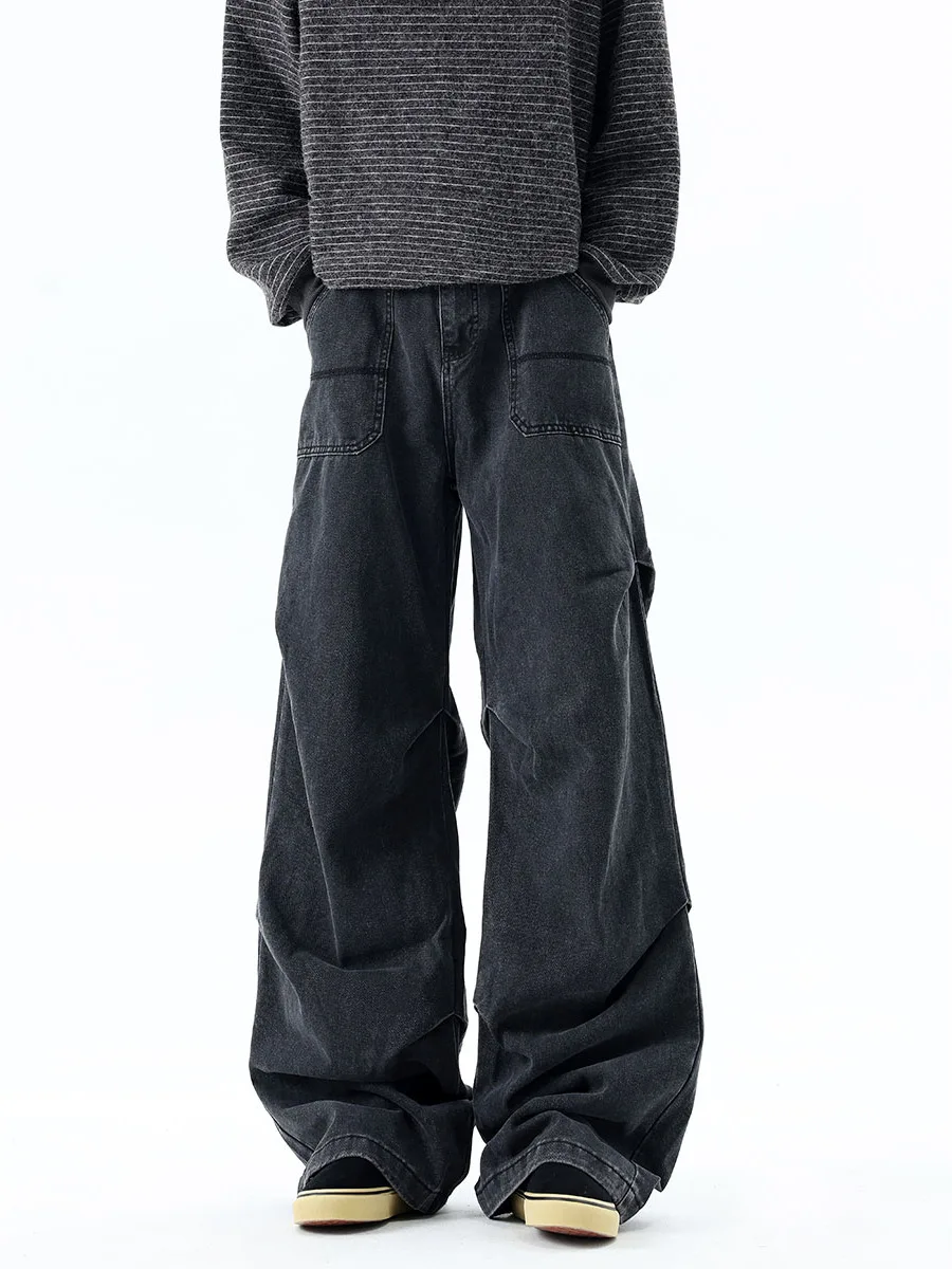 

Женские черные готические мешковатые джинсы-карго в стиле эмо Y2k, джинсовые брюки в стиле гранж, винтажные джинсовые брюки большого размера в стиле Харадзюку, альтернативная одежда