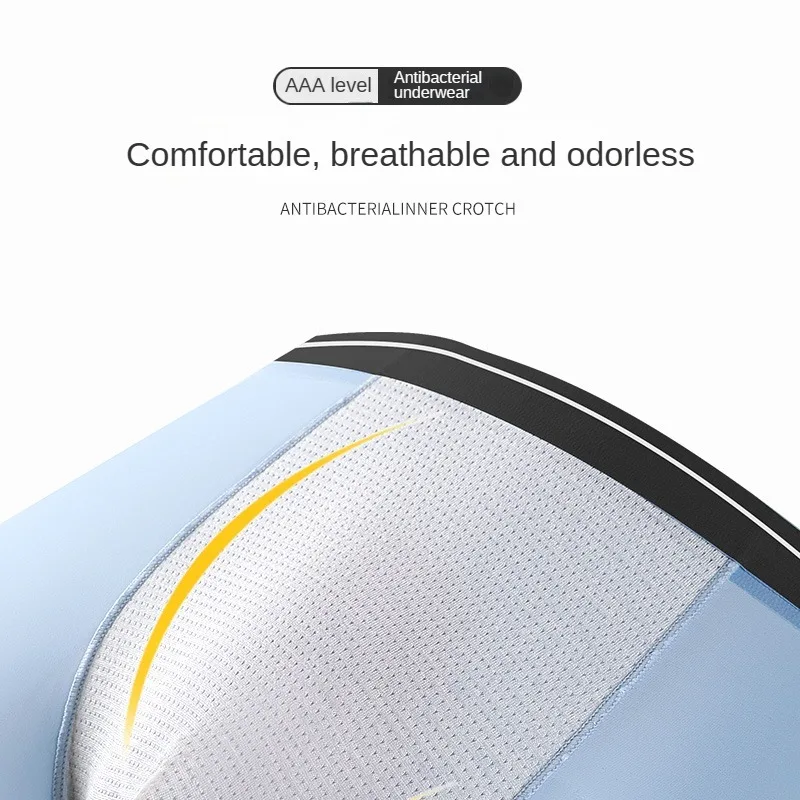 Pantalones cortos deportivos para hombre, bragas suaves y transpirables de seda de hielo sin huellas, bóxer de talla grande, ropa interior nueva para regalo