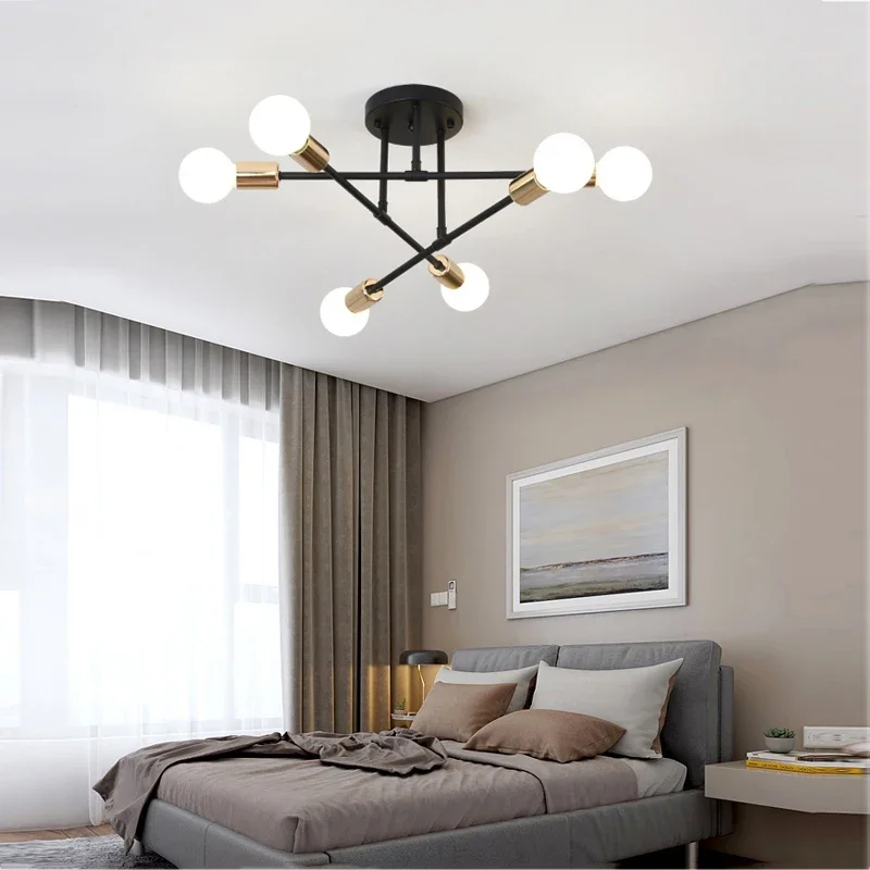 

Modern Nordic Chandelier Light LED Iron Living Bedroom Bedside Hallway Ceiling Lamp Home Indoor Decor Fixture Lighting Lustre