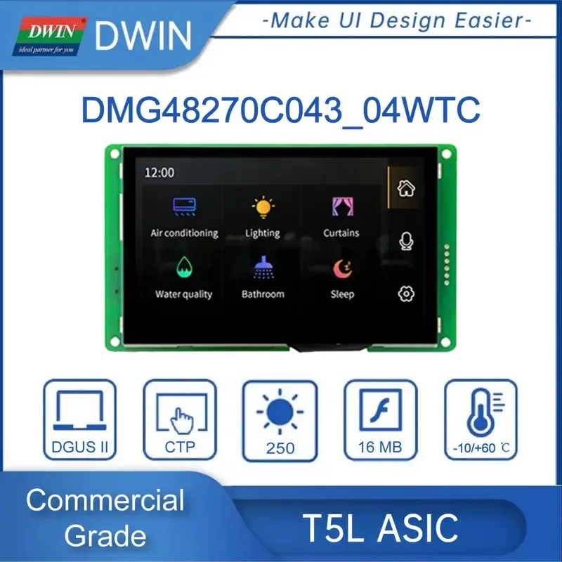 Лидер продаж DWIN 4,3-дюймовый 480x272 TFT ЖК-дисплей HMI сенсорный экран умный экран низкая цена Лидер продаж DWIN 4,3-дюймовый 480x272 TFT ЖК-дисплей HMI сенсорный экран умный экран низкая цена