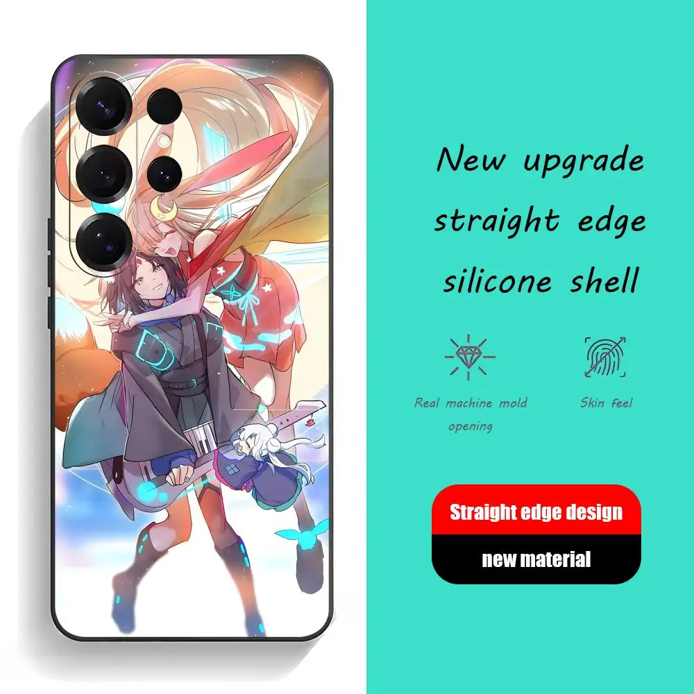 Cosmic princess kaguya Anime Phone Case For Samsung Galaxy S26 S25 S24 S23 S22 S21 Plus Ultra Fold A Soft Black