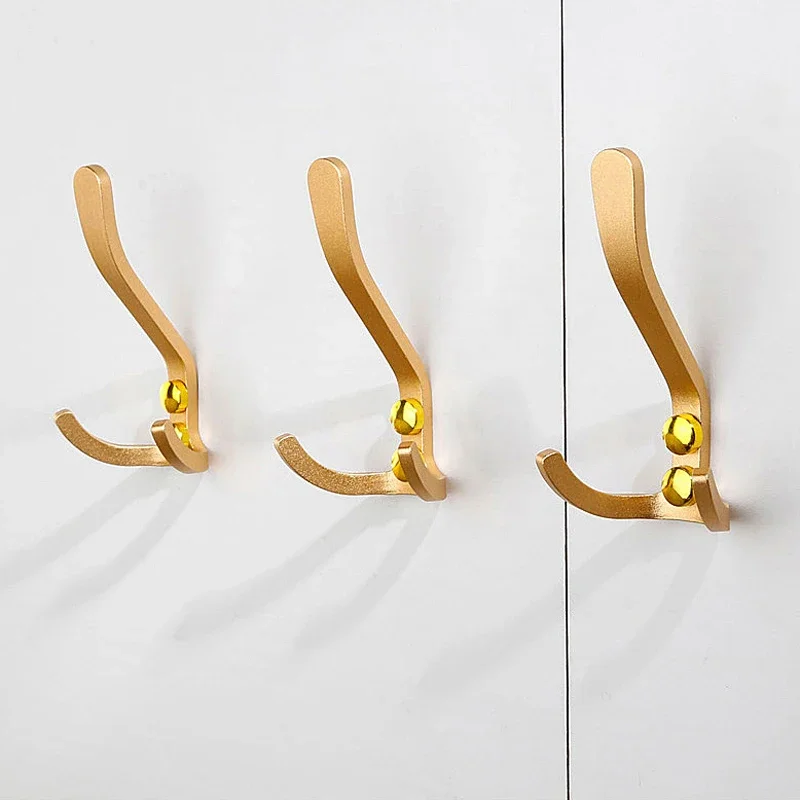 Black Golden Robe Hook Wall Coat Rack For House Hanging Key Holder Clothes Door Hangers Shower Towel Hooks Bathroom Accessories