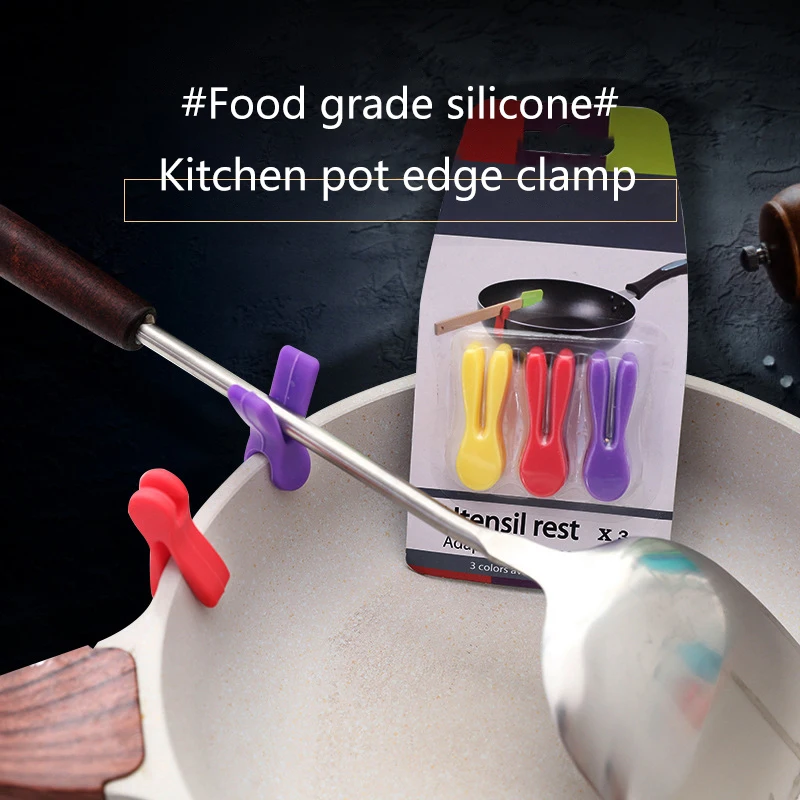Soporte de silicona para tapa de olla, estante antiderrame, resistente al calor, topes antidesbordamiento, elevador de tapa de olla, suministros de cocina