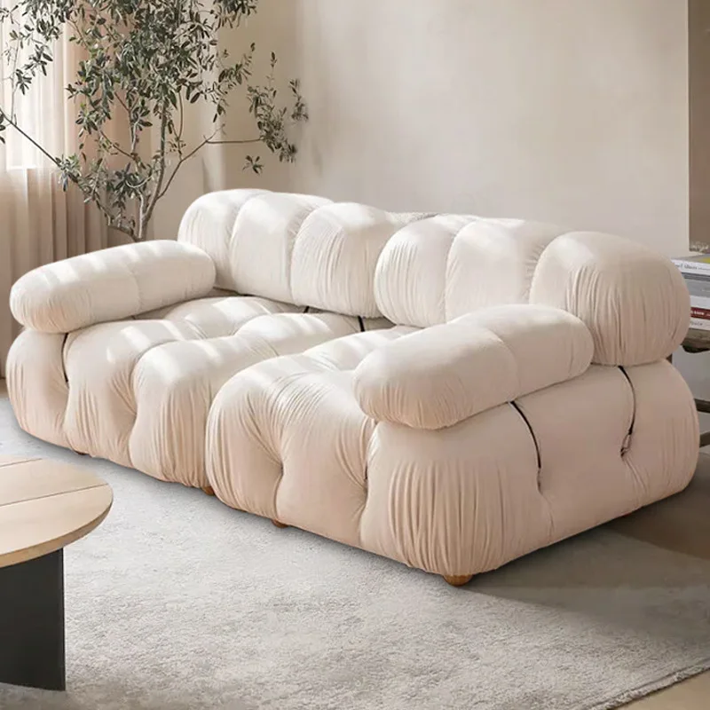 French medieval cream sofa module bed and breakfast sofa living room small apartment