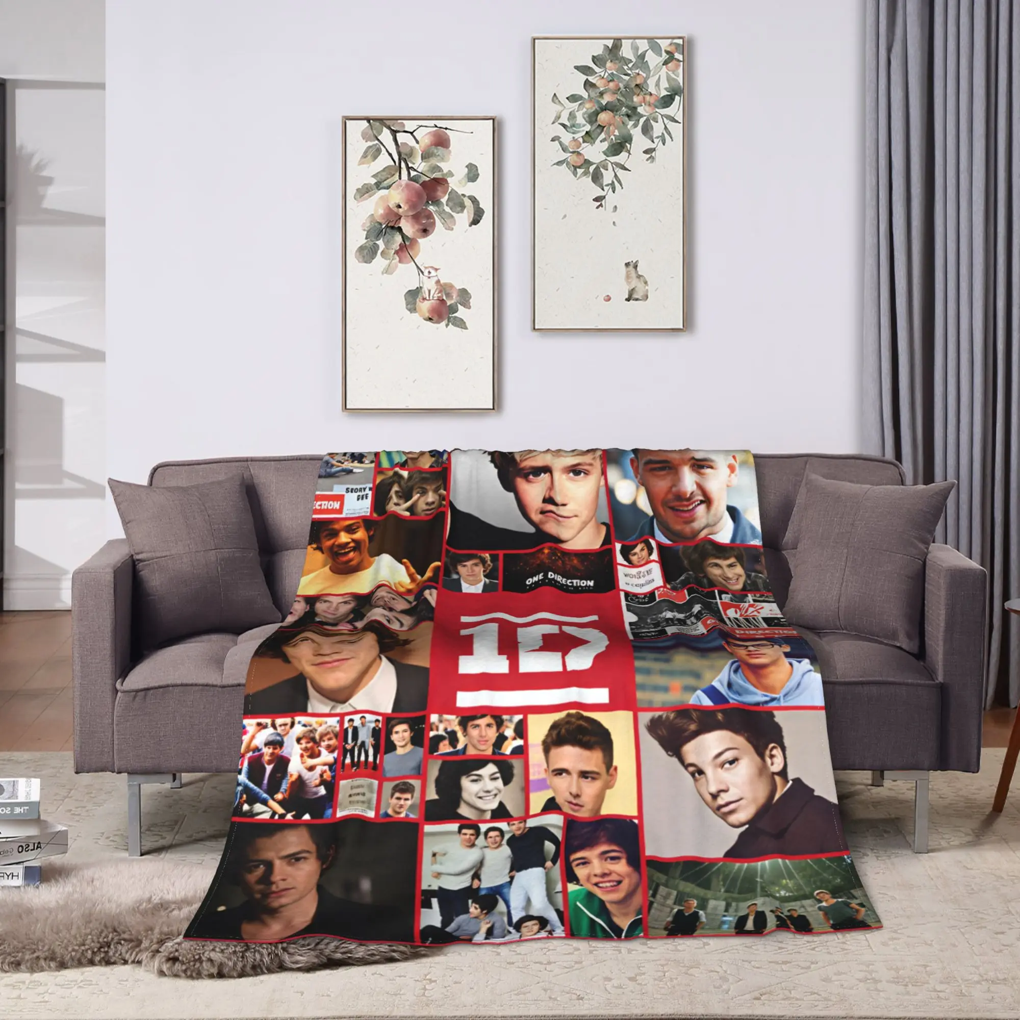One Directions Blankets  Picnic Flannel Throw Blanket For Home Decor Warm Soft Design Quality Bedspread Birthday Present