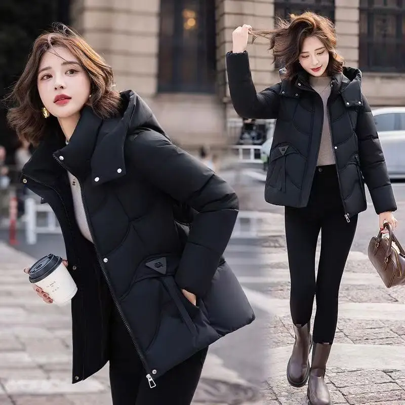 2026 New Winter Coat Thicken Down cotton Parker Jacket Women's Korean Loose Hooded Student Jackets Women's Short Casual Outwear