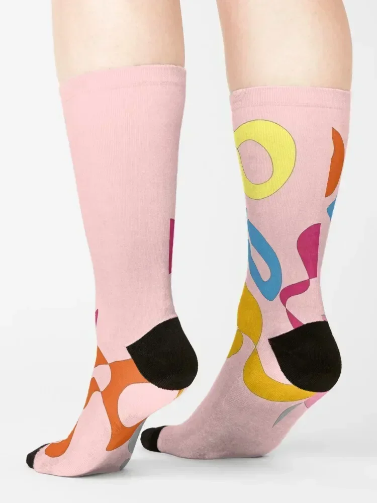 Music Doodle Lovely Day pink Socks hip hop gym designer brand moving stockings Mens Socks Women's