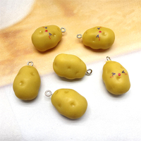10pcs Simulation Happy Small Potato Resin Charms Cute 3D Vegetable Pendant For Earring Keychains Diy Jewelry Make