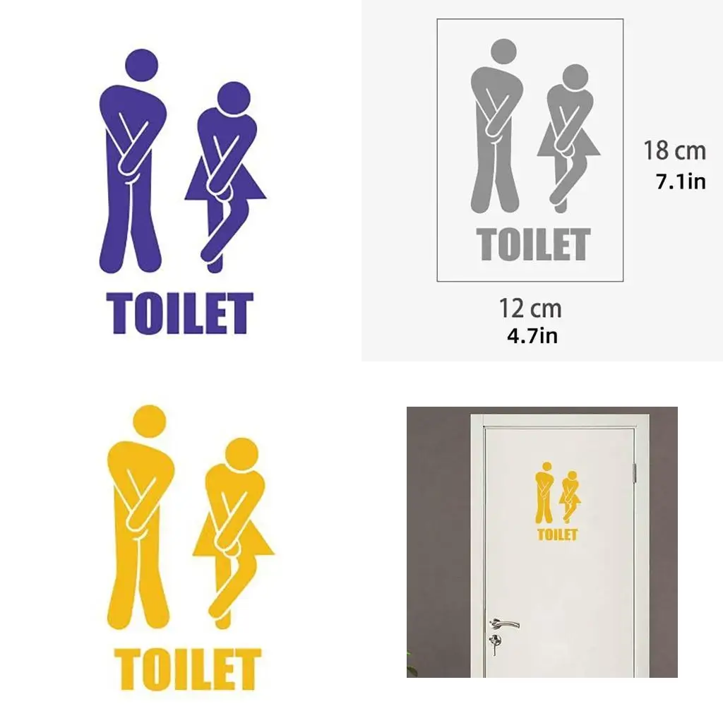 

E8BD Man&Woman Toilet WC Sticker Toilet Door Sticker Bathroom Decors Clear Signage