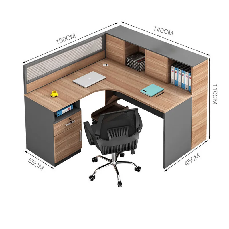 Modern minimalist staff office desk and chair combination