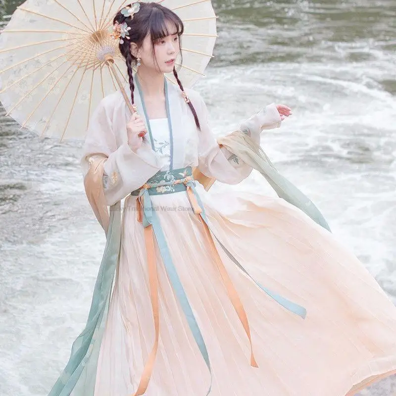 Vestido Hanfu tradicional chino antiguo para mujer, traje de Cosplay de Hada, traje de verano, primavera, nuevo