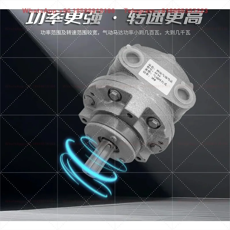 Air Motor - Bladed Industrial Grade Powerful High-Speed Motor with Forward and Reverse Function for Machinery
