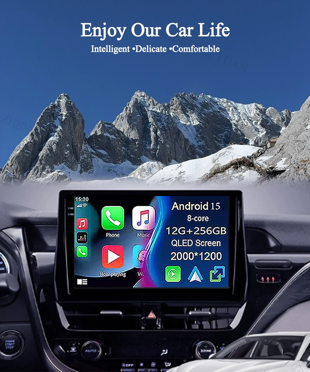 For Toyota Camry 8 XV70 2020 - 2023 Android 16 Car Radio GPS Navigation QLED Carplay Auto Multimedia Stereo Player BT WIFI 4G