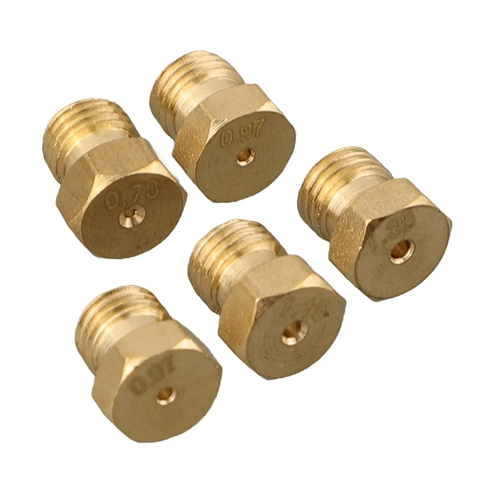 5PCS Gas Nozzles Gas Hob Conversion Kit Brass Material Height 9mm Multiple Nozzle Sizes Compatible With Natural Gas