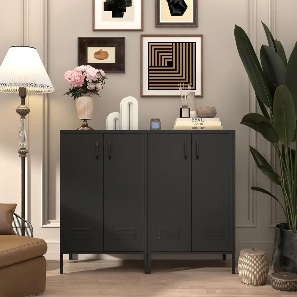 خزانة تخزين معدنية، خزانة معدنية مع أرفف قابلة للتعديل، خزائن خزانة ببابين مع أبواب، خزائن عصرية للمعيشة