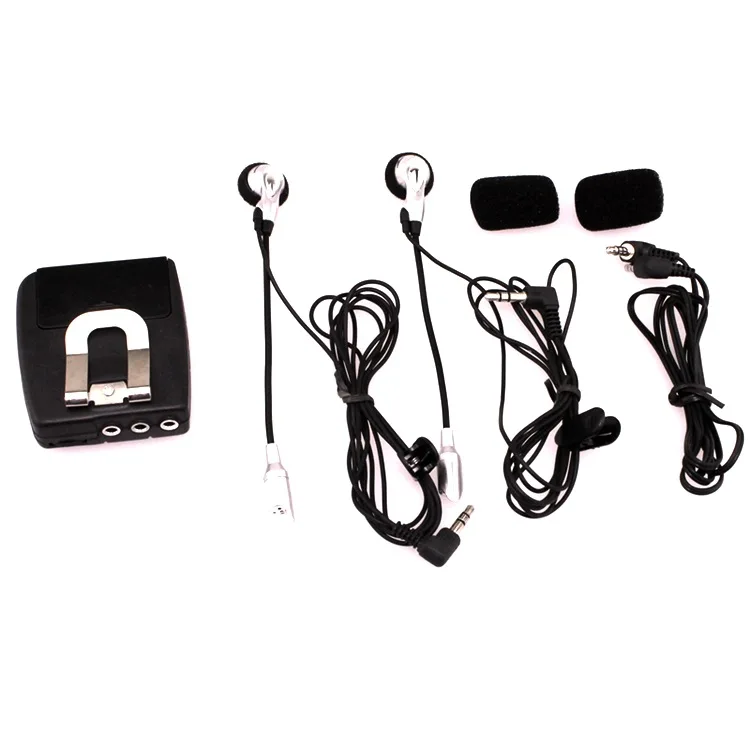 Imagem -02 - Plástico Preto Motocicleta Intercom Host com Fones de Ouvido Kit Capacete Wired Walkie Talkie Motocicleta Portátil Áudio com Fio Headset