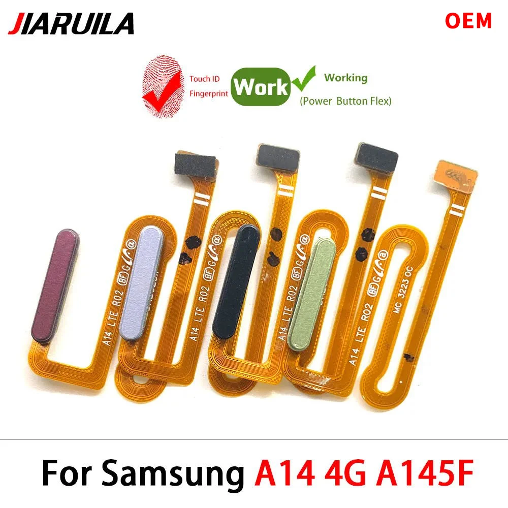 New For Samsung A14 4G A145F A145P / A14 5G A146B A146P Home Button Fingerprint Touch ID Sensor Flex Cable