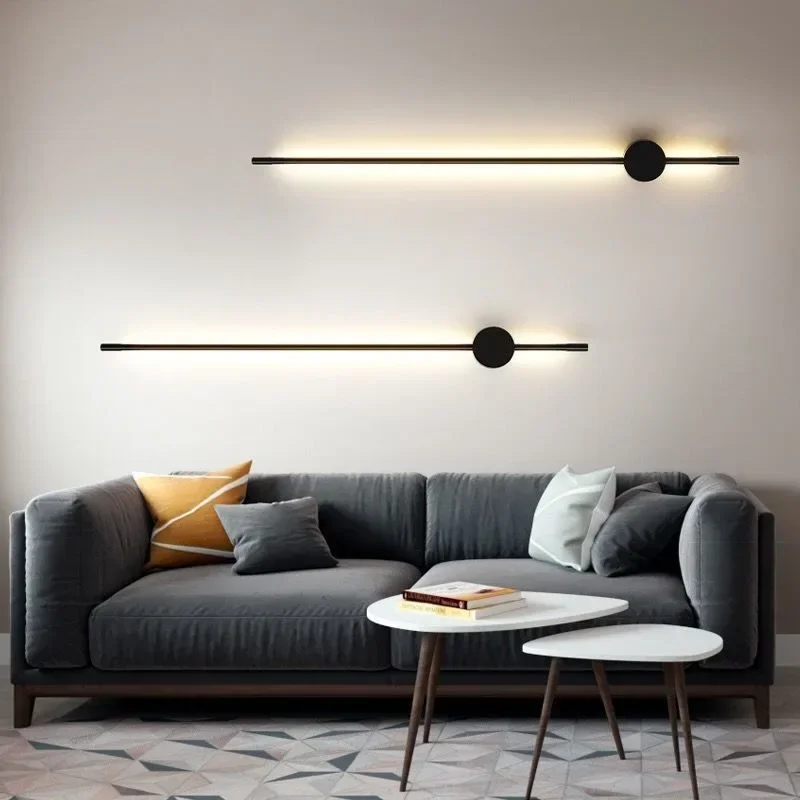 Nordic Modern Minimalist Dimmable Wall Light Lines Decorative Smart LED Lamp Living Room RGB Rainbow LED Wall Lamp