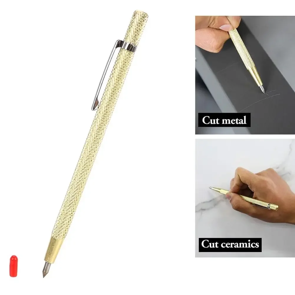 2PCS Scriber Cutting Tool Diamond Glass Cutter Tungsten Carbide Tip Scriber Pen Marking Engraving Pen Ceramic Wood Carving