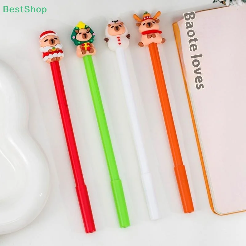 

1/5Pcs Christmas Capybara Gel Pen Cute Cartoon Stationery Smooth Writing Pens Kawaii School Office Supplies Festival Prize Gift