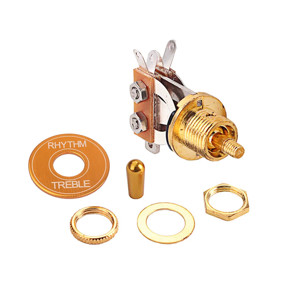 3-Way Toggle Pickup Selector Switch for Electric Guitar with Knurled Nut and Washers