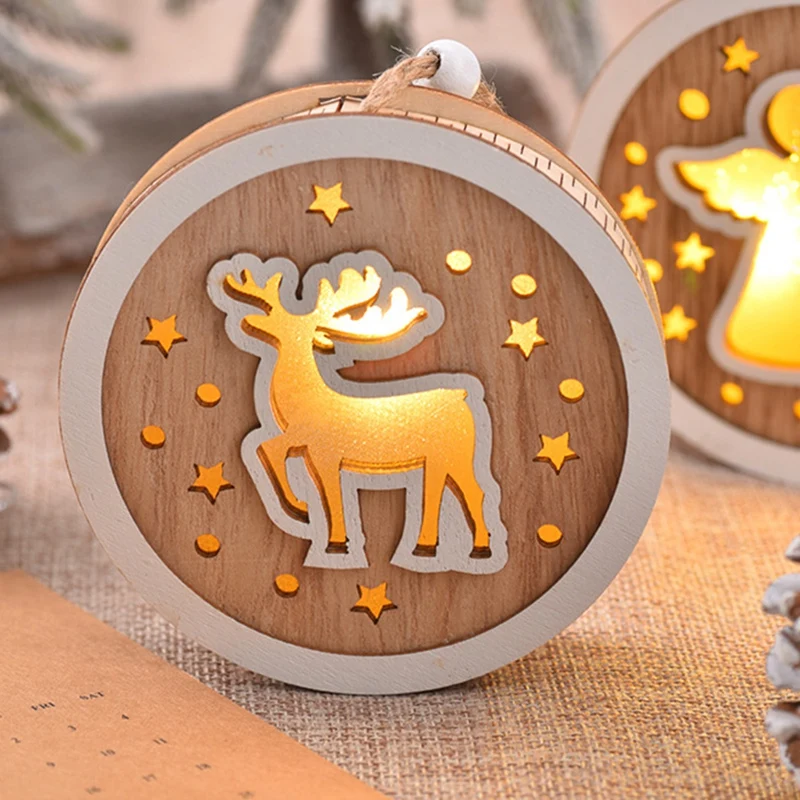 Ciondolo albero di natale, ornamenti di buon natale, segno di legno rotondo di buon natale segno di legno riutilizzabile per la parete della porta facile da usare