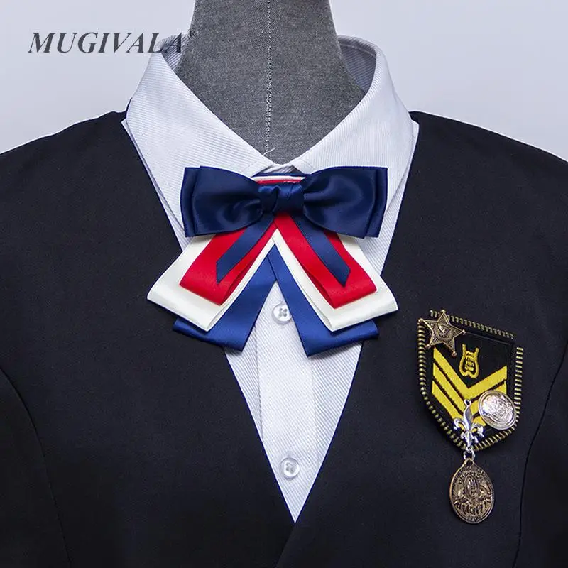 

Fashion Men Women Party Adjustable Bow Neck Tie Retail Plain Satin Bank Student Uniform Butterfly Blue Red