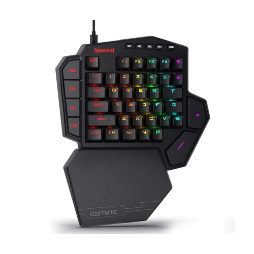 Redragon-Teclado mecánico K585 para videojuegos, dispositivo con cable DITI para una mano, RGB, 42 teclas, tipo C, intercambiable en caliente, reposamuñecas