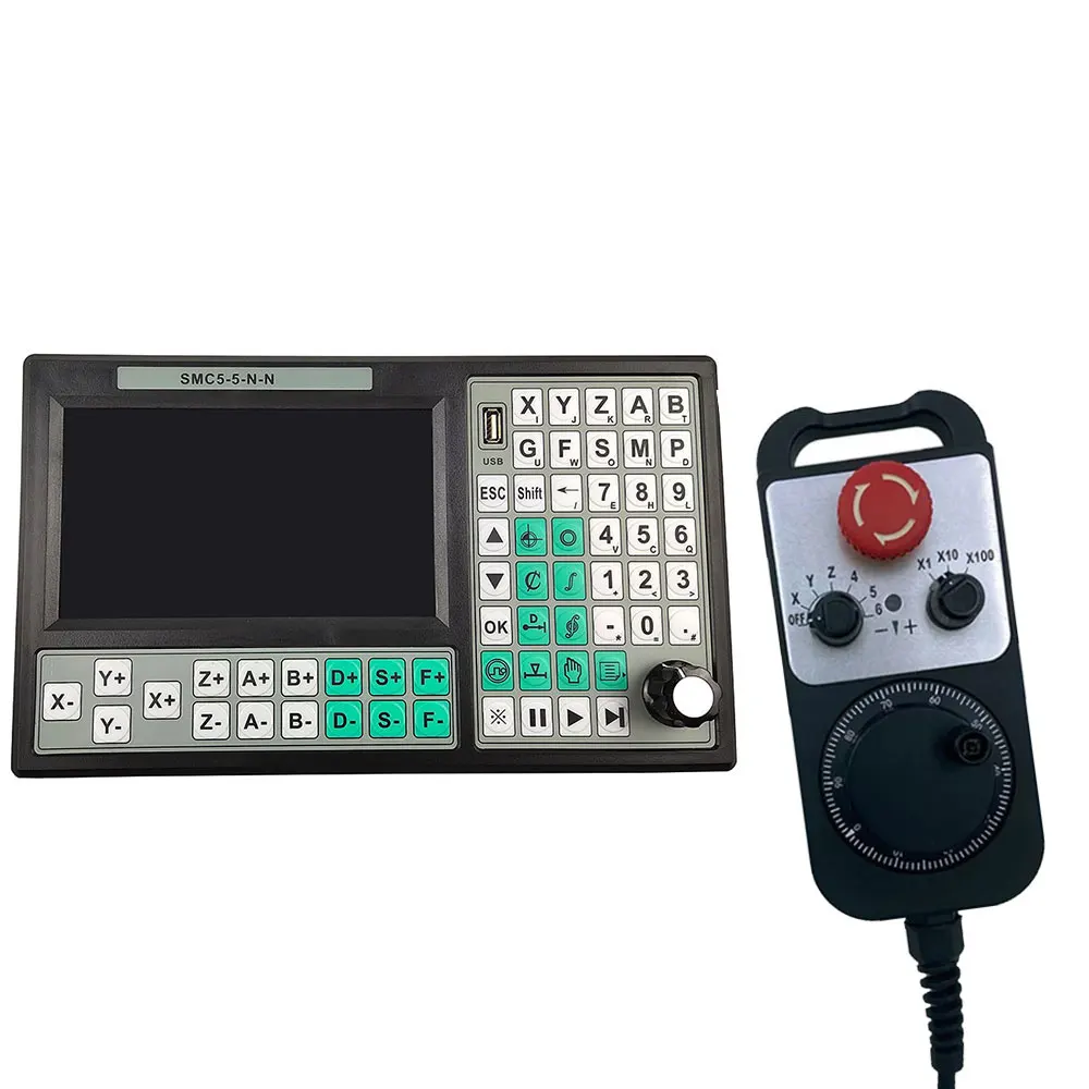 

5-axis off-line CNC controller set 500KHz motion control system 7-inch screen 6-axis emergency stop handwheel SMC5